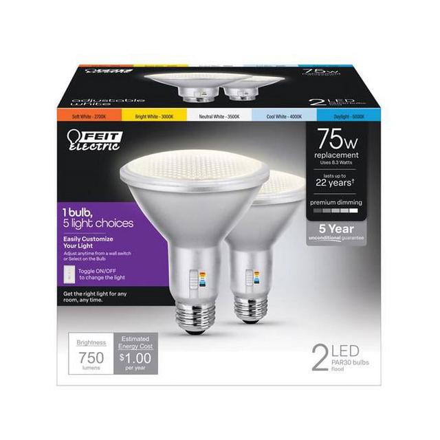 75W Enhance Par 30 E26 LED Bulb - White - Pack of 2