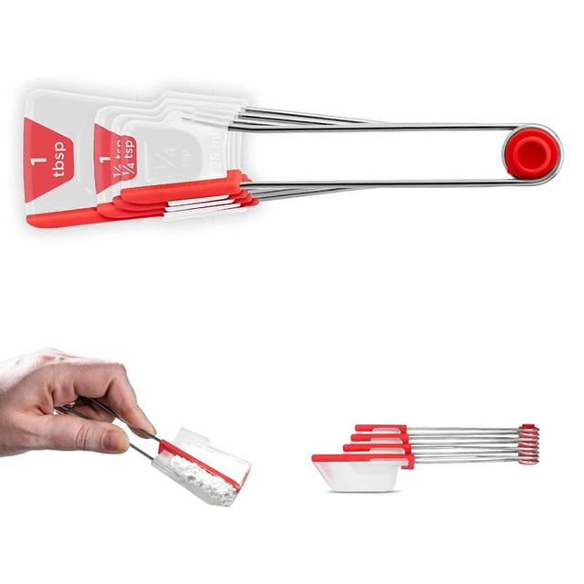 6067792 Polypropylene & Stainless Steel Levoons Kitchen Tools&#44; Clear & Red