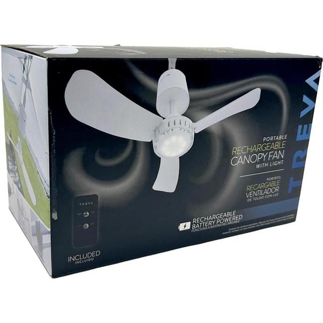 5044651 15 x 15 in. 2 Speed Rechargeable Canopy Fan with Light Remote Control