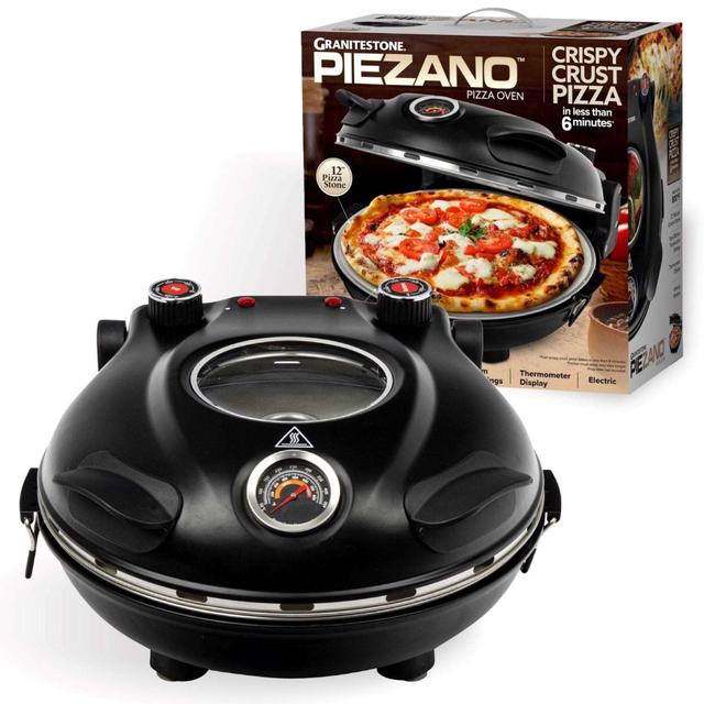 6074495 Granitestone Piezano Matte Black Electric Pizza Oven