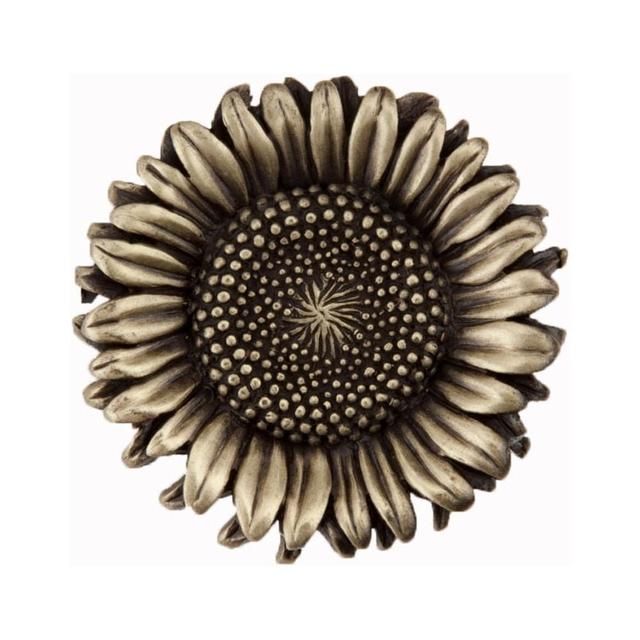 Artisan Collection Sunflower Knob, Antique Brass