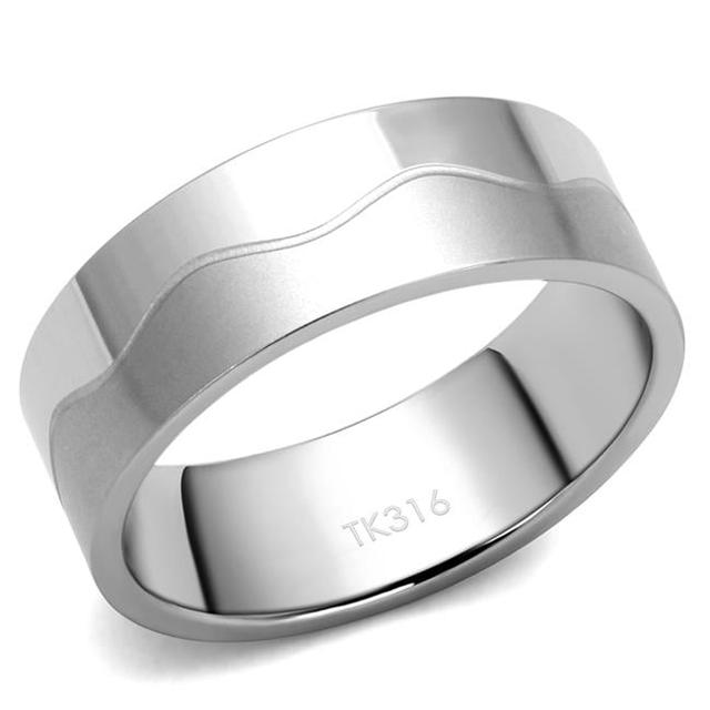 Men High Polished Stainless Steel Ring with No Stone in No Stone - Size 12