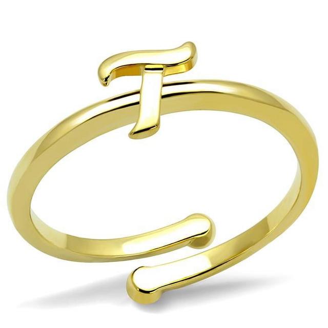 LO4018-8 Women Flash Gold Brass Ring with No Stone in No Stone - Size 8