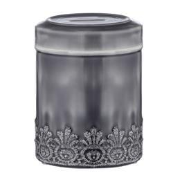 5.5 in. Silver Flower Tzedakah Round Metal Box