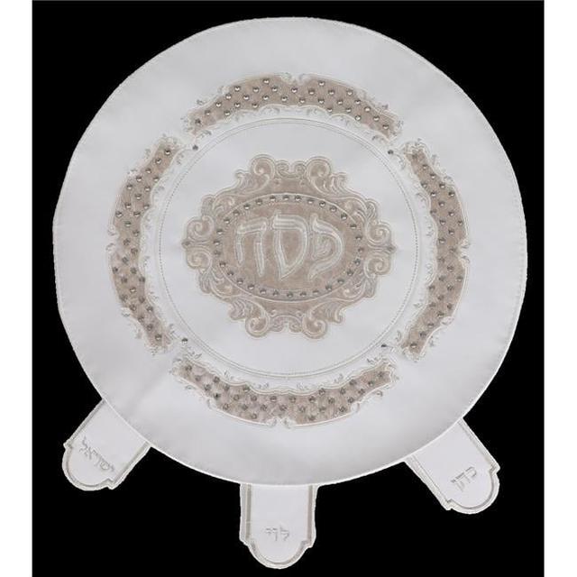 17.5 in. Leather 3 Pocket Matzoh Cover with Hard Plastic Cover