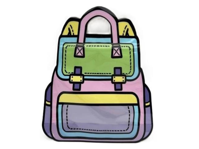 4577- 14 Green Mishloach Munos Bag with 6 PP Back Pack Shape