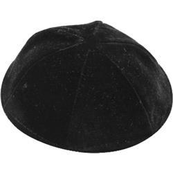 6BRL5 6 Part Black Rimless Yarmulke, Size 5