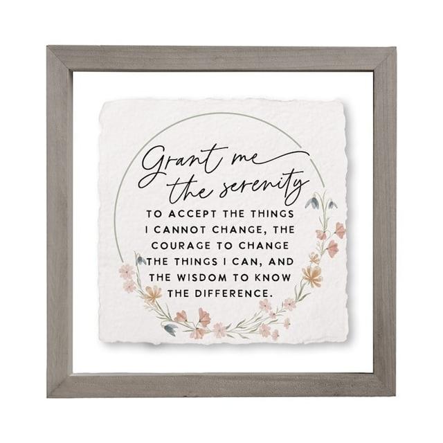 359484 Serenity Prayer Floral Floating Art Square - 10 x 10 in.