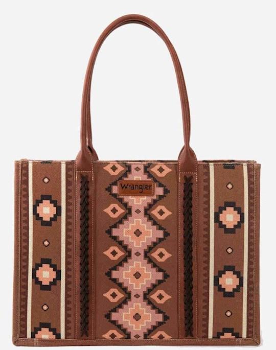 38154X Aztec Wrangler Canvas Tote, Dark Brown