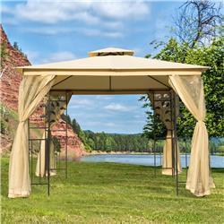 01-0874 10 x 10 ft. Outdoor Patio Gazebo Canopy, Beige