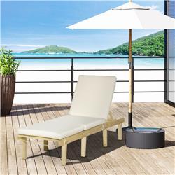 84B-846ND Outsunny Chaise Lounge Chair&#44; Natural