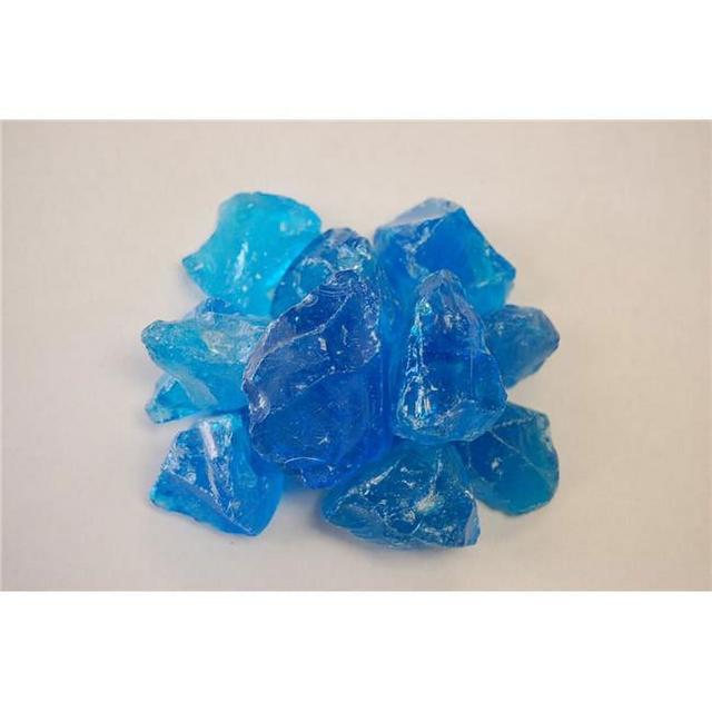 LCRTURQS-1 Recycled Chunky Glass, Crystal Turquoise - Small - 0.25-0.5 in. - 1 lbs