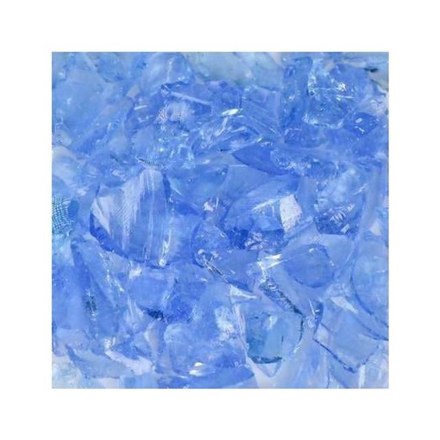 LCRBLUES-50 Recycled Chunky Glass, Crystal Blue - Small - 0.25-0.5 in. - 50 lbs