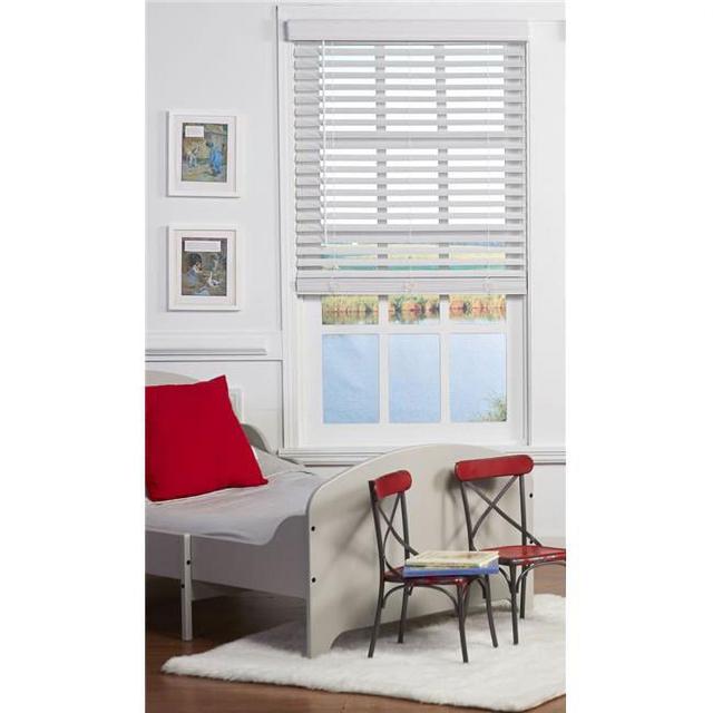 2 in. Cordless Faux Wood Blind - White - 23 x 72 in.