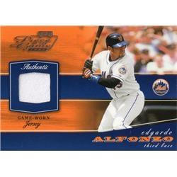 654514 Edgardo Alfonzo Player Worn Jersey Patch New York Mets Legend Fonzie 2002 Playoff Piece of the Game No.POG21 Baseball Card
