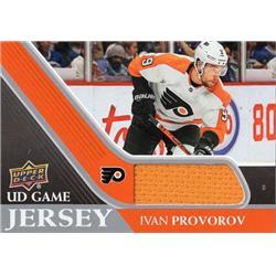 701159 Ivan Provorov Player Worn Jersey Patch Philadelphia Flyers 2020 Upper Deck No.GJIP Hockey Card