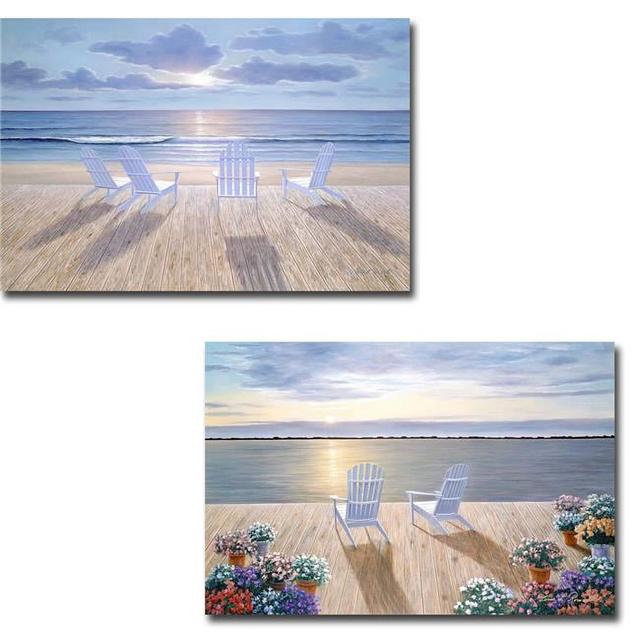 16249865IG Friends & Lovers & Among Friends by Diane Romanello 2-Piece Gallery-Wrapped Canvas Giclee Art Set - 16 x 24 x 1.5 in.