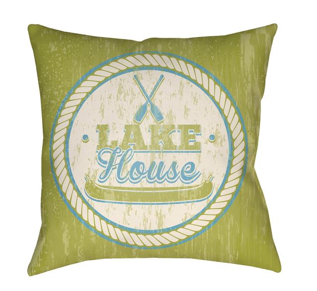 LTCH1532-2020 Litchfield Square Pillow, Lime Green & Aqua - 20 x 20 in.