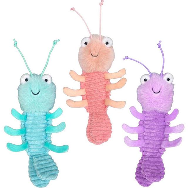 56353 Gumbo Shrimp Plush Dog Toy - Lavendar, Teal & Pink - 5 in.