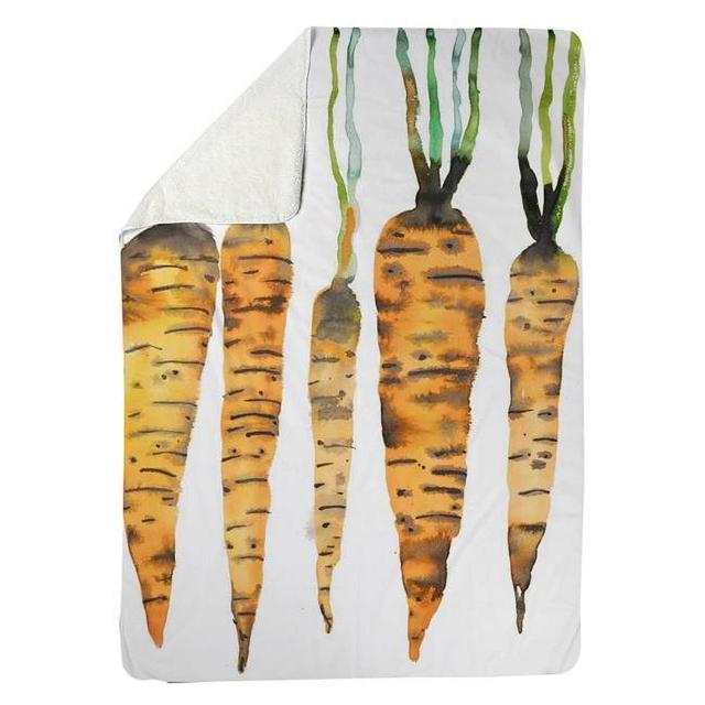 60 x 80 in. Watercolor Carrots-Sherpa Fleece Blanket