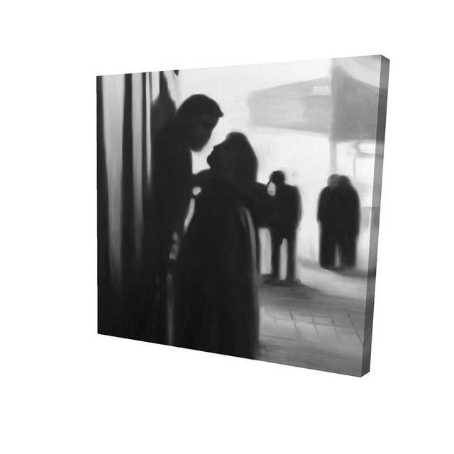32 x 32 in. Couple At The Train Station-Print on Canvas