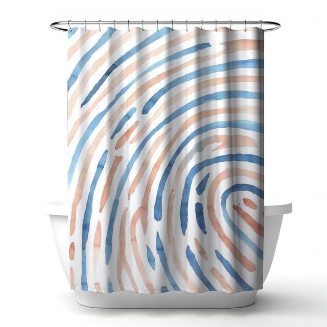 4240-7174-MI111 71 x 74 in. Footprint Shower Curtain - Shapes Illustrative Bedroom Decor