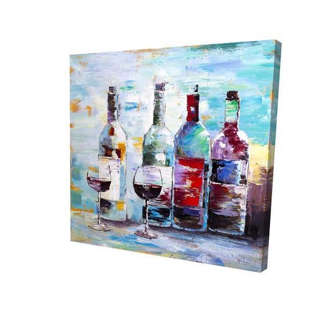 32 x 32 in. Four Bottles of Wine-Print on Canvas