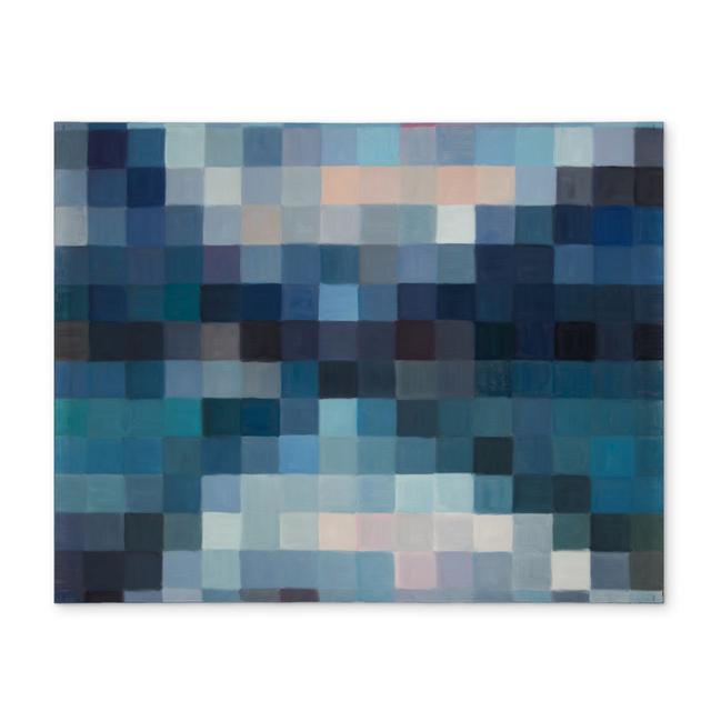 CPPM1418VZ14J6 14 x 18 in. Abstract Blue Polyester Placemat - Pixelated Mountain Design