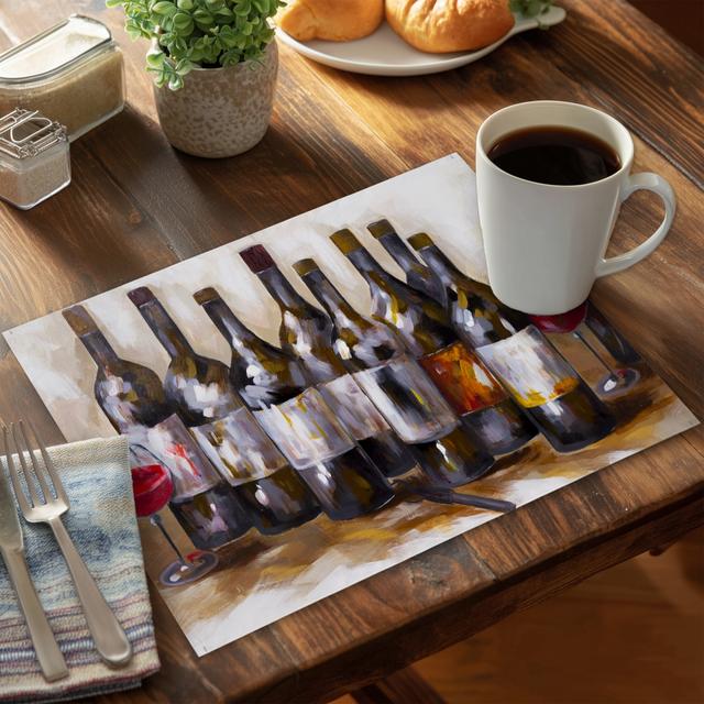 C4PP1418DKDE5B 14 x 18 in. Red Wine Polyester Placemat - Elegant Home Decor Accent - Set of 4