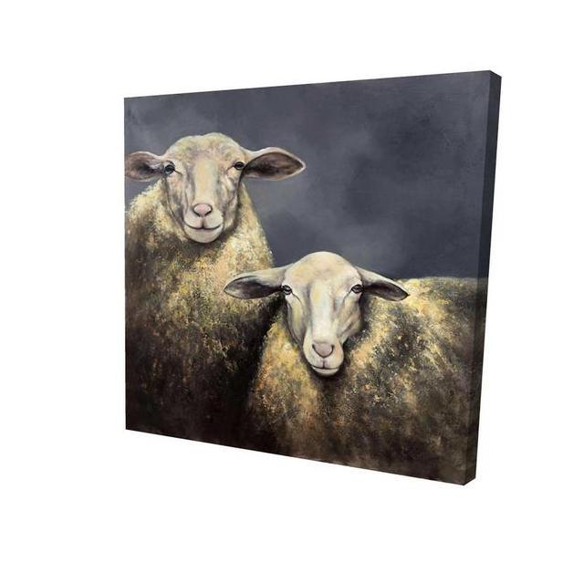 16 x 16 in. Two Sheeps-Print on Canvas
