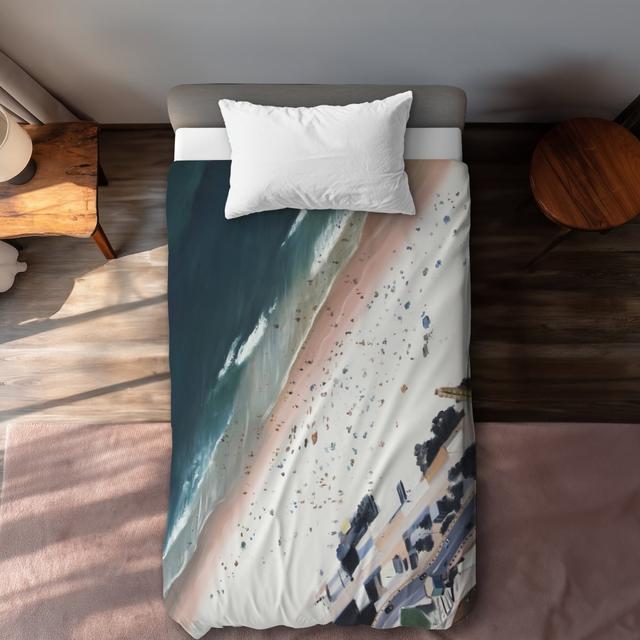 C1DCTXLWWGQFRR Twin Extra Long Hot Day At the Beach Turquoise Exotic Duvet Cover - Home Decor