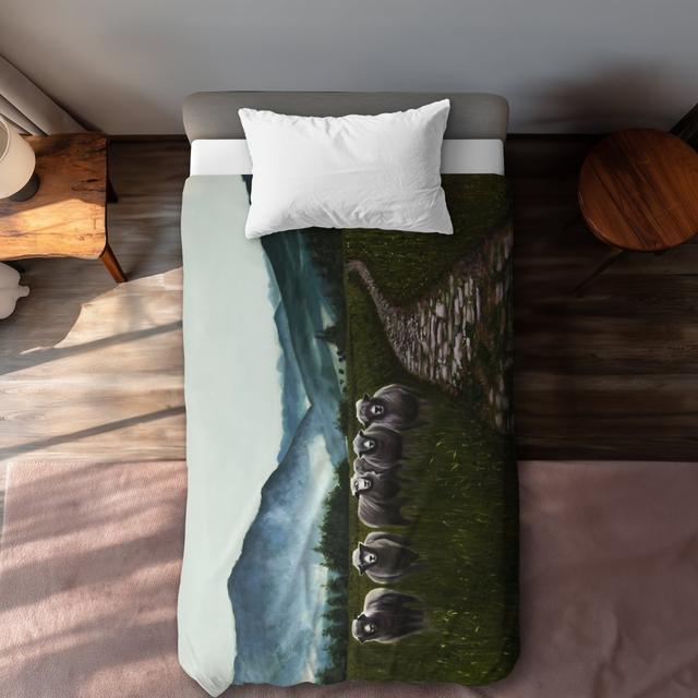 C1DCTXLWJTRXUJ Twin Extra Long Sheep in the Countryside Duvet Cover - Livingroom Animals Decor