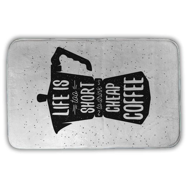 5930-3421-QU36 21 x 34 in. Minimalist Gastronomy Black Bath Mat - Life & Coffee Decor