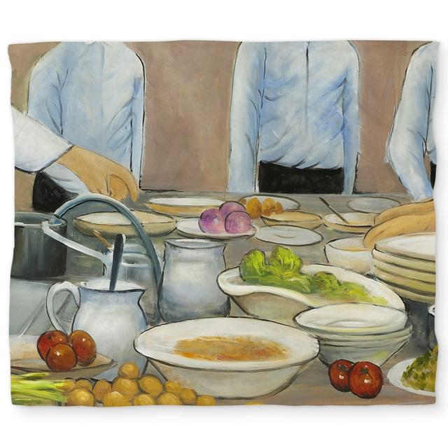 C1DCKSW0G33JM7 King Size Cook Chefs At Work Man Green Duvet Cover - Home Decor