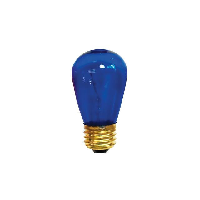 Pack of (25) 11 Watt Dimmable S14 Incandescent Light Bulbs with Medium (E26) Base  Transparent Blue