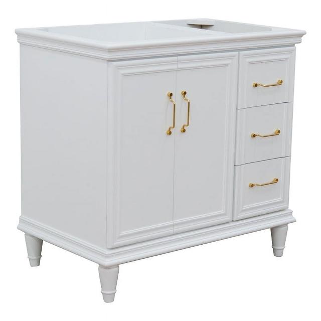 36 in. Single Vanity with Cabinet&#44; White - Left Door