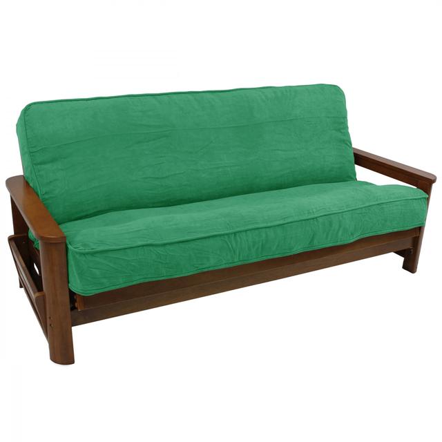 8 to 9 in. Solid Microsuede Double Corded Full Futon Cover&#44; Emerald