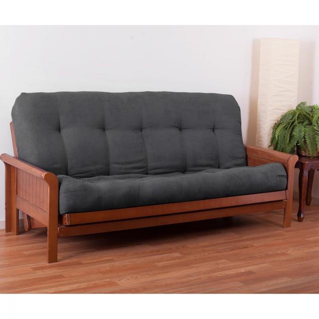 9607-B-MS-GY 9 in. Renewal Microsuede Full Size Futon Mattress&#44; Steel Grey