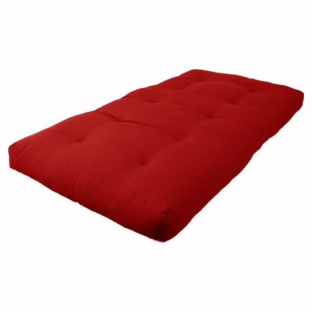 9601-TW-RR 6 in. Renewal Twill Twin Size Futon Mattress, Ruby Red