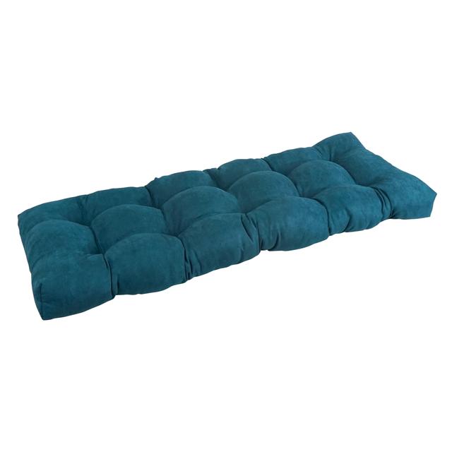 51 x 19 in. Tufted Solid Microsuede Bench Cushion, Teal