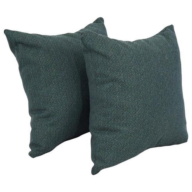 9910-S2-ID-098 17 in. Jacquard Throw Pillows with Inserts, Hazeltsb Bluegr - Set of 2