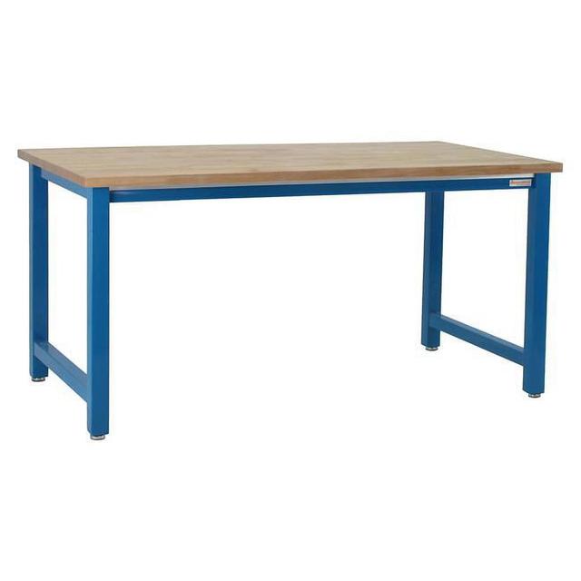 24 x 60 in. Kennedy Workbenches with Solid 1.75 in. Thick Maple Butcher Block Top, Light Blue
