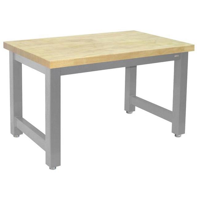 36 x 120 in. Harding Heavy Duty Workbenches with 1.75 in. Thick Lacquered 100 Percent Solid Maple Hardwood Top&#44; Gray