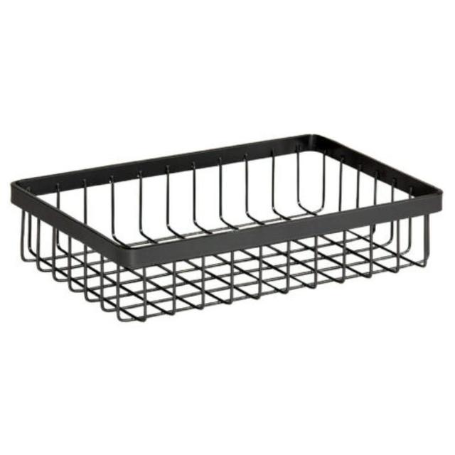 WB-962-MG 9 x 6 in. Rectangular Wire Basket&#44; 2 in. Tall - Metal Grey