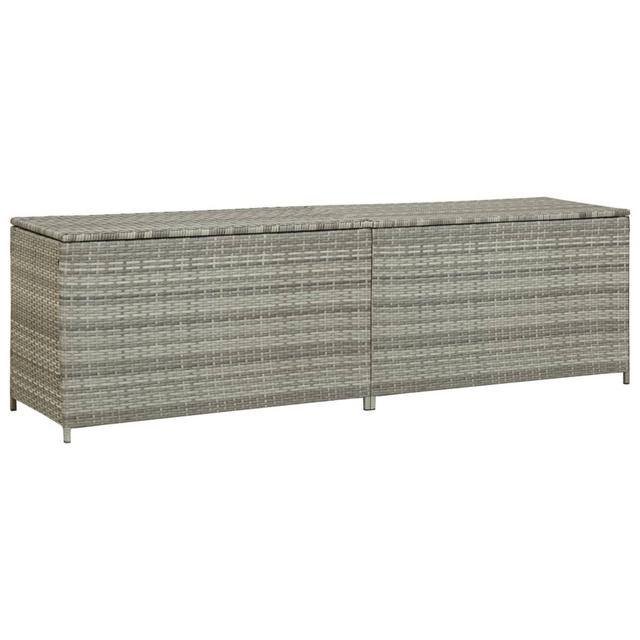 BM326256 79 in. Outdoor Storage Cabinet with Light Gray Poly Rattan & Metal