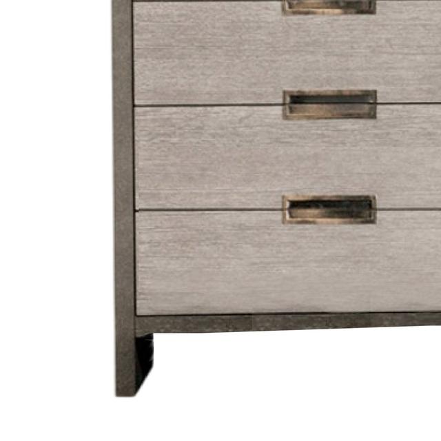 BM333838 Rizvi Tall Dresser Chest with 5 Drawers Bronze Stone Gray Solid Wood
