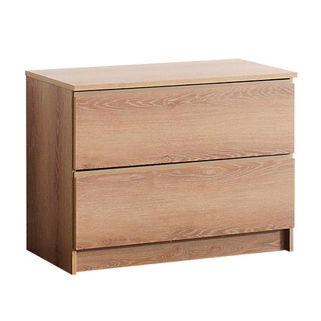 BM337089 Vedz Dresser Unit with 2 Drawers - Modern Oak Brown Melamine Finish