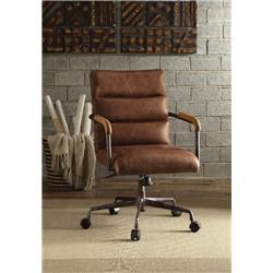 Metal & Leather Executive Office Chair&#44; Retro Brown