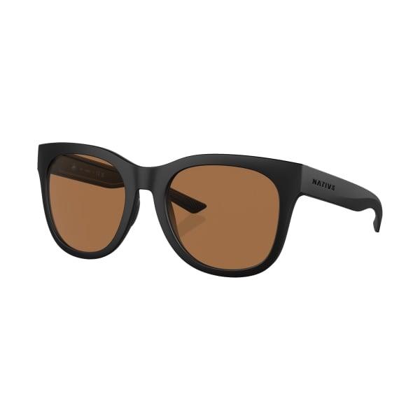 81468155 Ladies Native Eyewear Taiga XD9044 Polarized Sunglasses, Matte Black & Brown - Extra Large