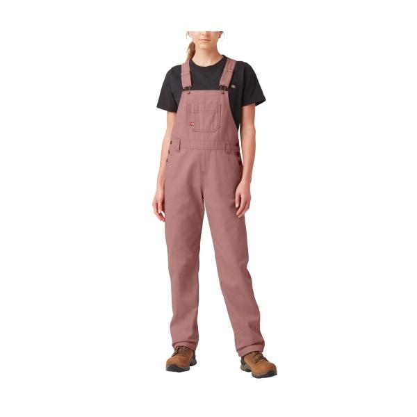 81079659 Relaxed Fit Bib Overalls for Ladies, Rinsed Ash Rose - Extra Small